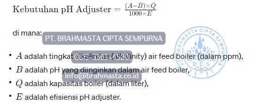 Cara Menghitung Dosis Kimia Boiler Feed Water 5 Cara Menghitung kimia pH Adjuster Boiler