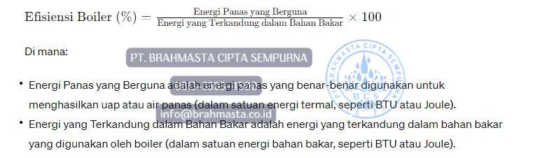 Cara Menghitung Kebutuhan Boiler Feed Water 6 Rumus Perhitungan Effisiensi Boiler